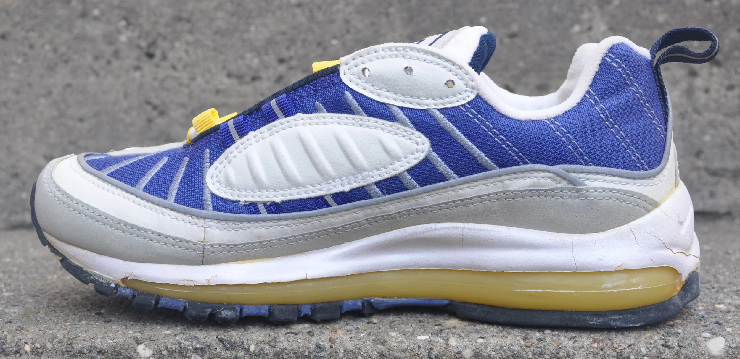 Women`s Nike Air Max 98 Ultramarine (Size 7.5) DS Cracking — Roots Women`s Nike Air Max 98 Ultramarine (Size 7.5) DS Cracking — Roots